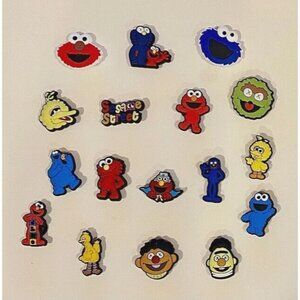 17 PCS SESAME STREET CHARACTERS SHOE CHARMS Decorations for CLOGS SANDALS NEW